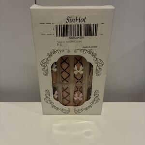 Sin Hot Long Press On Nails-Decorative Designs- Long Trendy/ New In Box